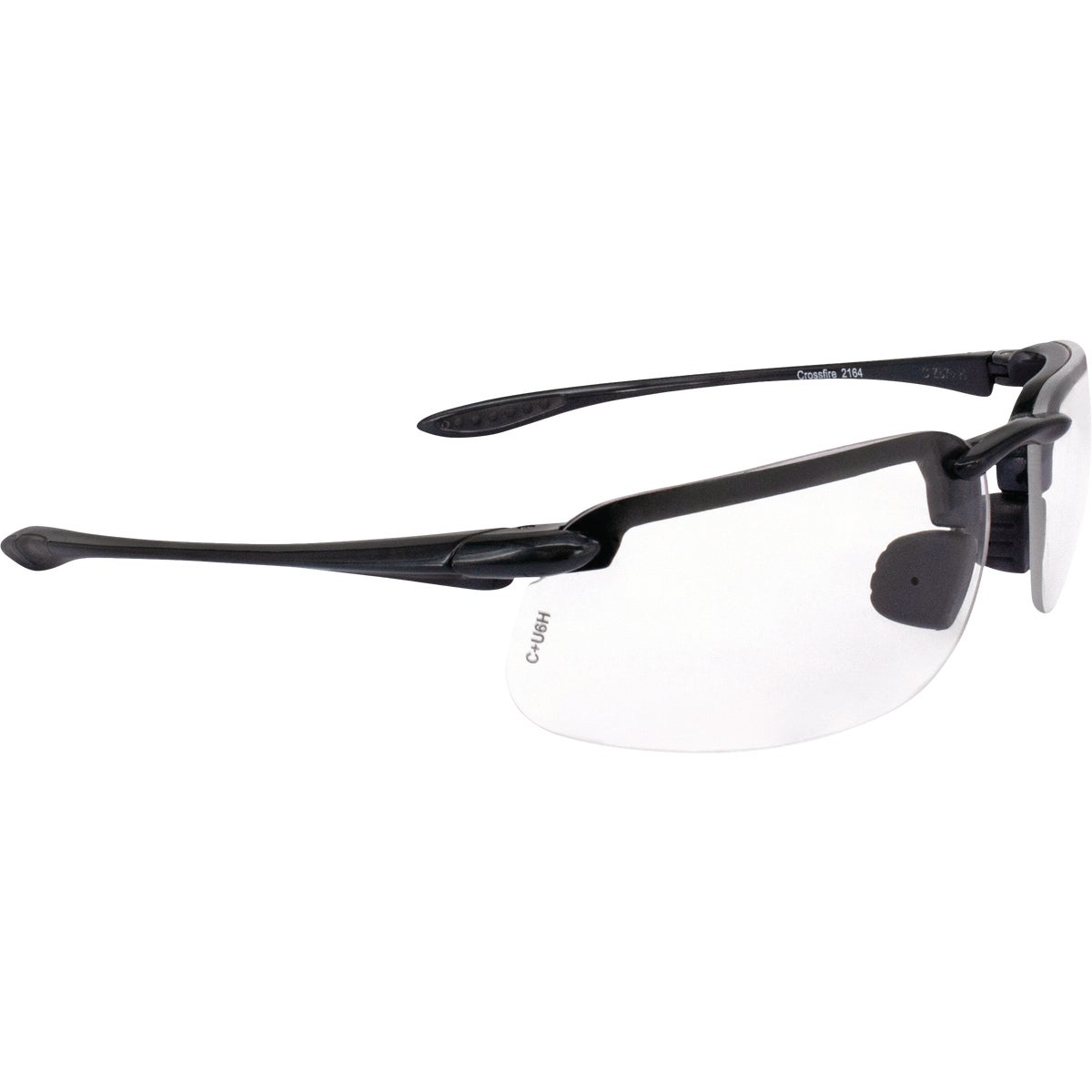 Crossfire ES4 Premium Shiny Pearl Gray Frame Safety Glasses with Clear Lens