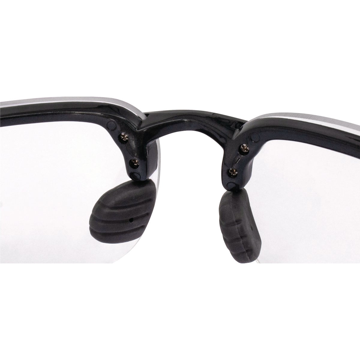 Crossfire ES4 Premium Shiny Pearl Gray Frame Safety Glasses with Clear Lens Image 4