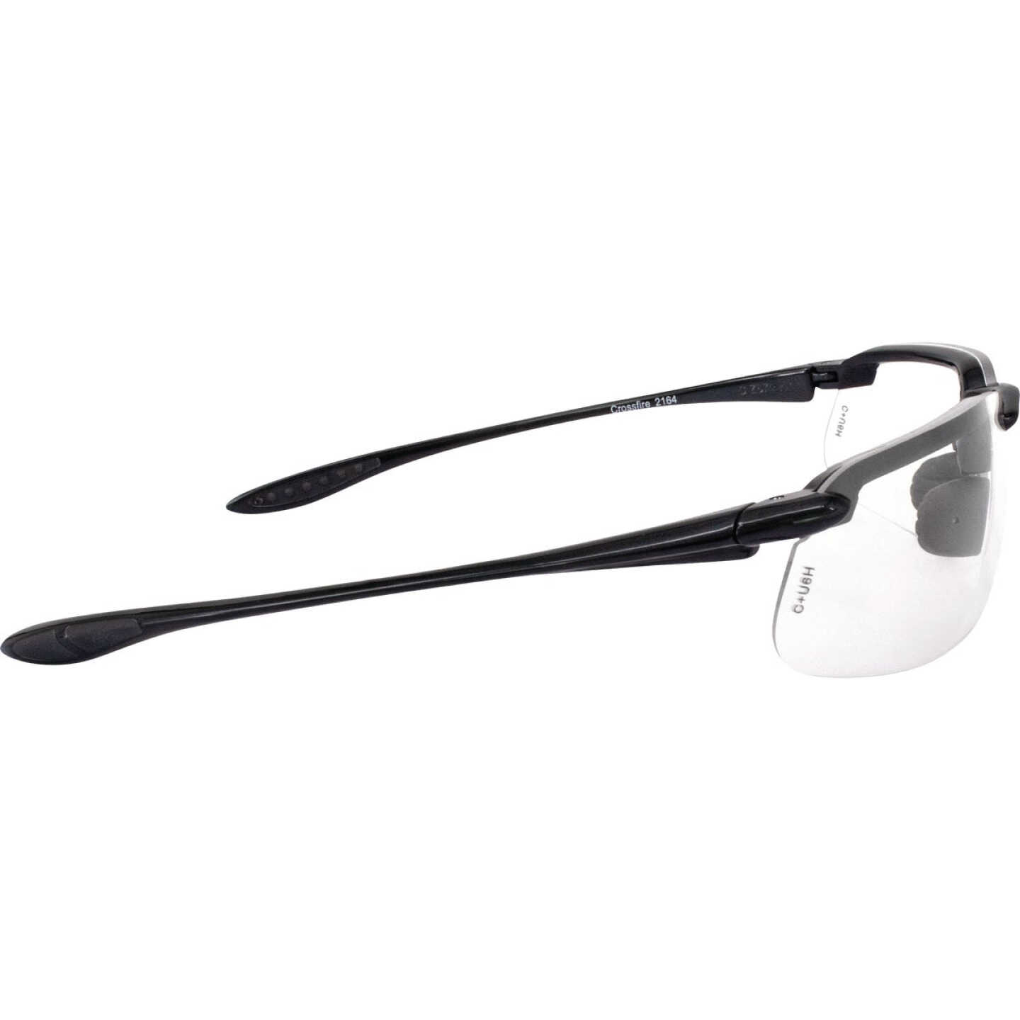 Crossfire ES4 Premium Shiny Pearl Gray Frame Safety Glasses with Clear Lens Image 6