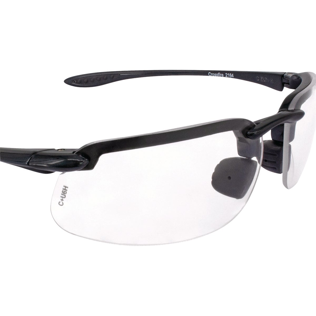 Crossfire ES4 Premium Shiny Pearl Gray Frame Safety Glasses with Clear Lens Image 3