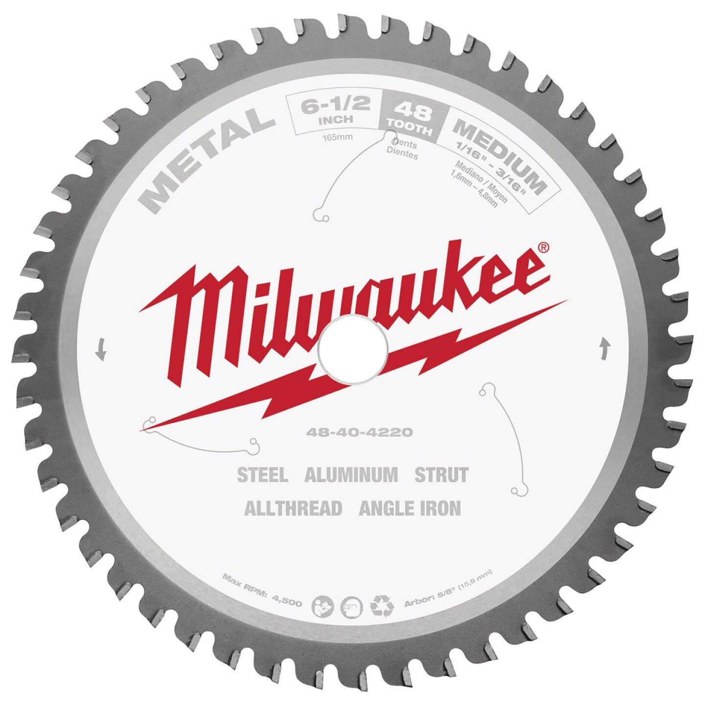 Milwaukee 6-1/2 In. 48-Tooth Metal Circular Saw Blade Image 1