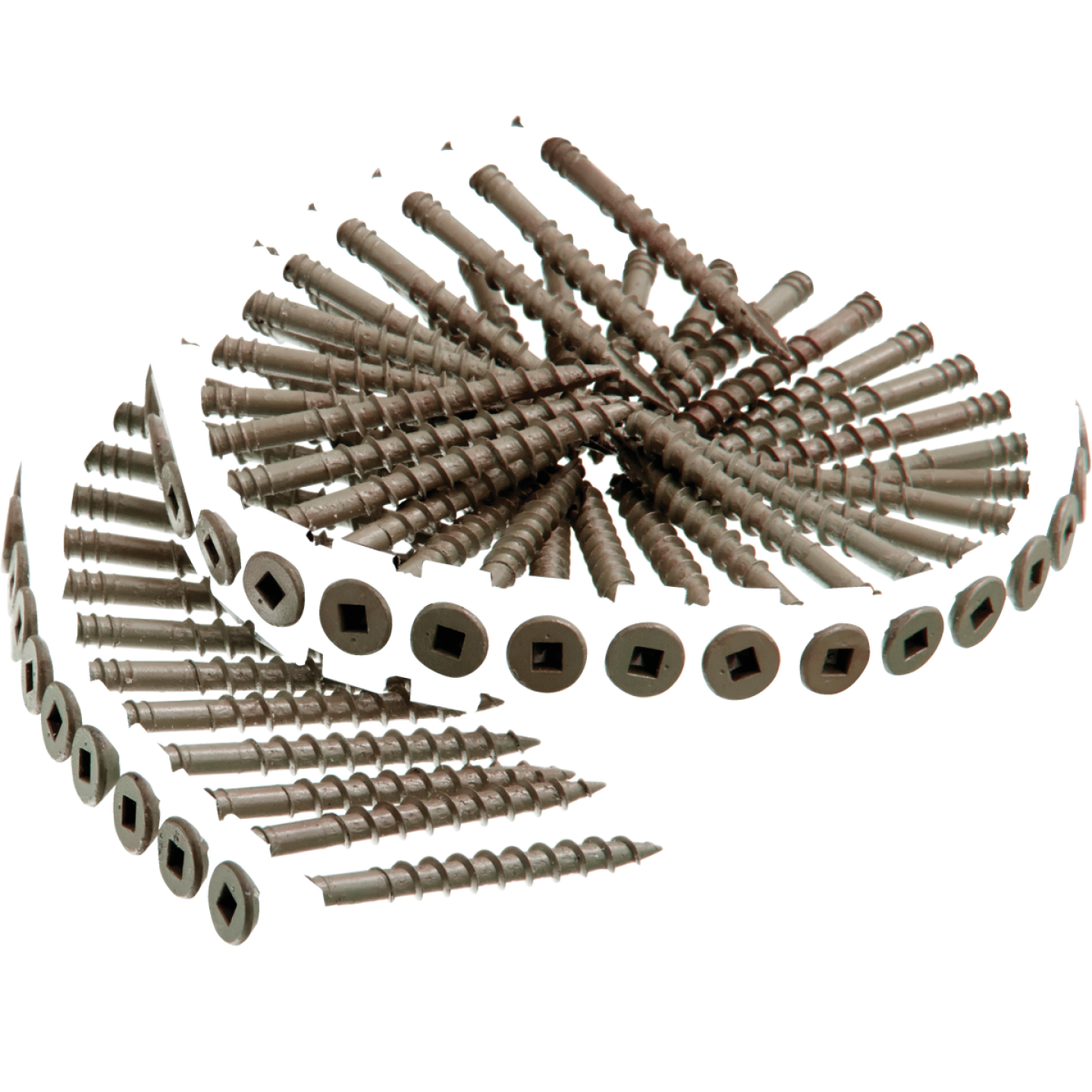 Senco DuraSpin #8 x 2 In. Square Drive Flat Collated Deck Screw, Exterior/Tan Finish (1000 Ct.) Image 1