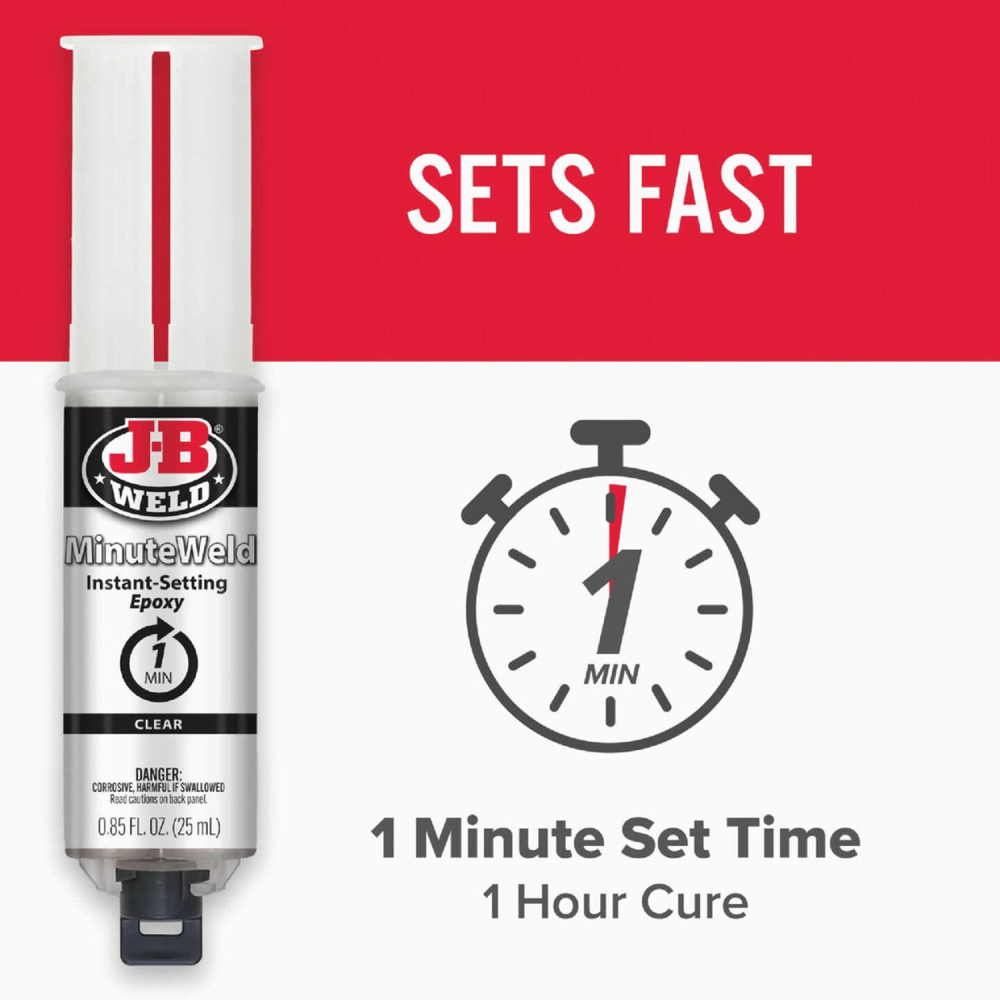 J-B Weld 0.85 Oz. MinuteWeld Epoxy, Syringe Image 5
