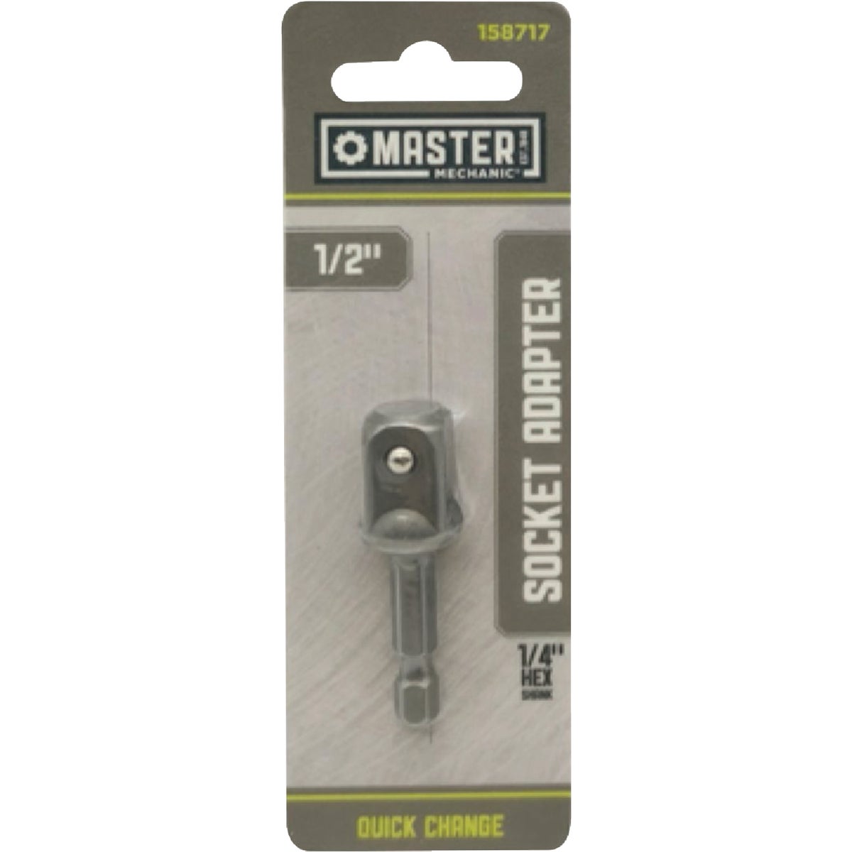 Master Mechanic 1/2 In. Drive x 1/4 In. Hex Shank Socket Adapter