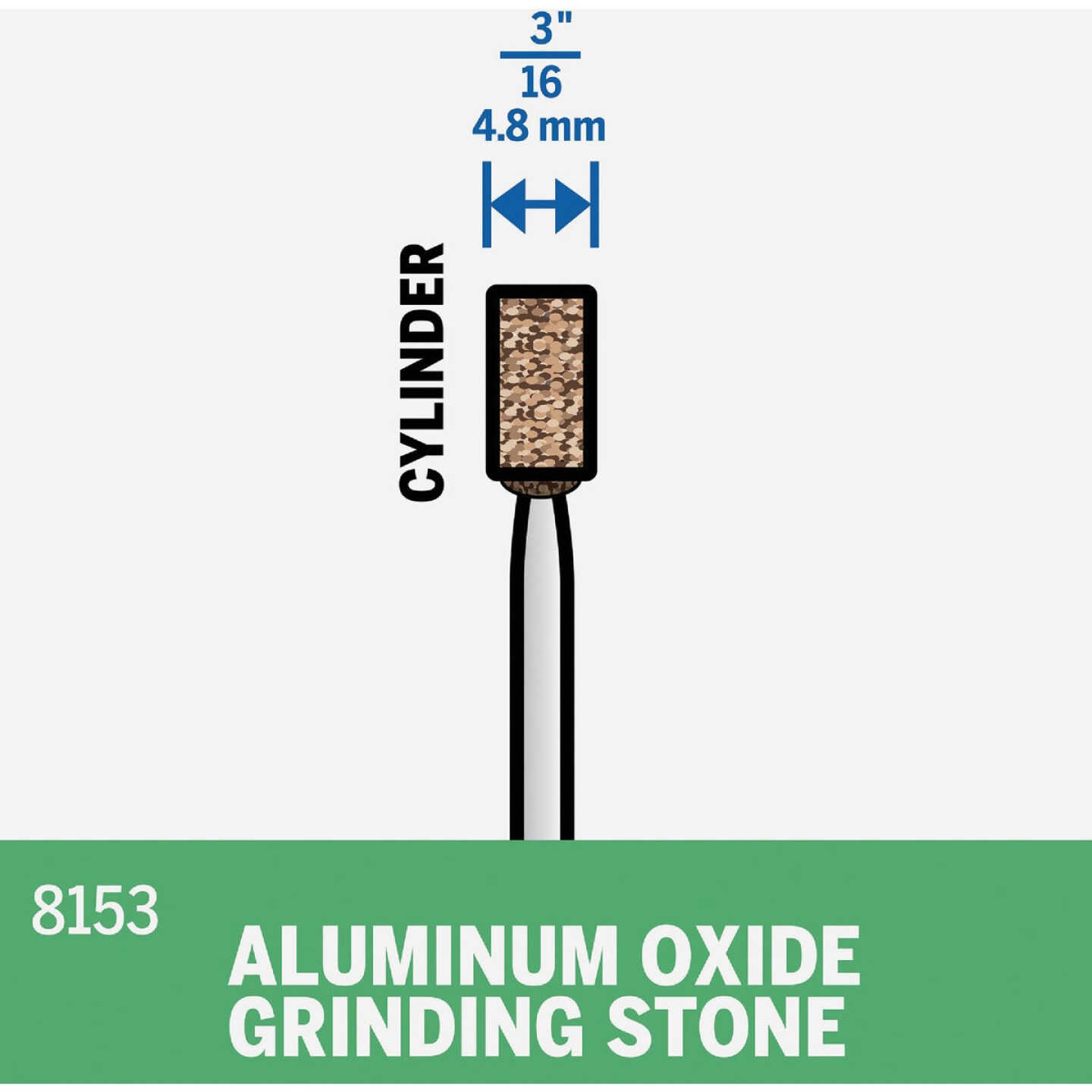 Dremel 3/16 In. 3/8 In. Aluminum Oxide Grinding Stone Image 3