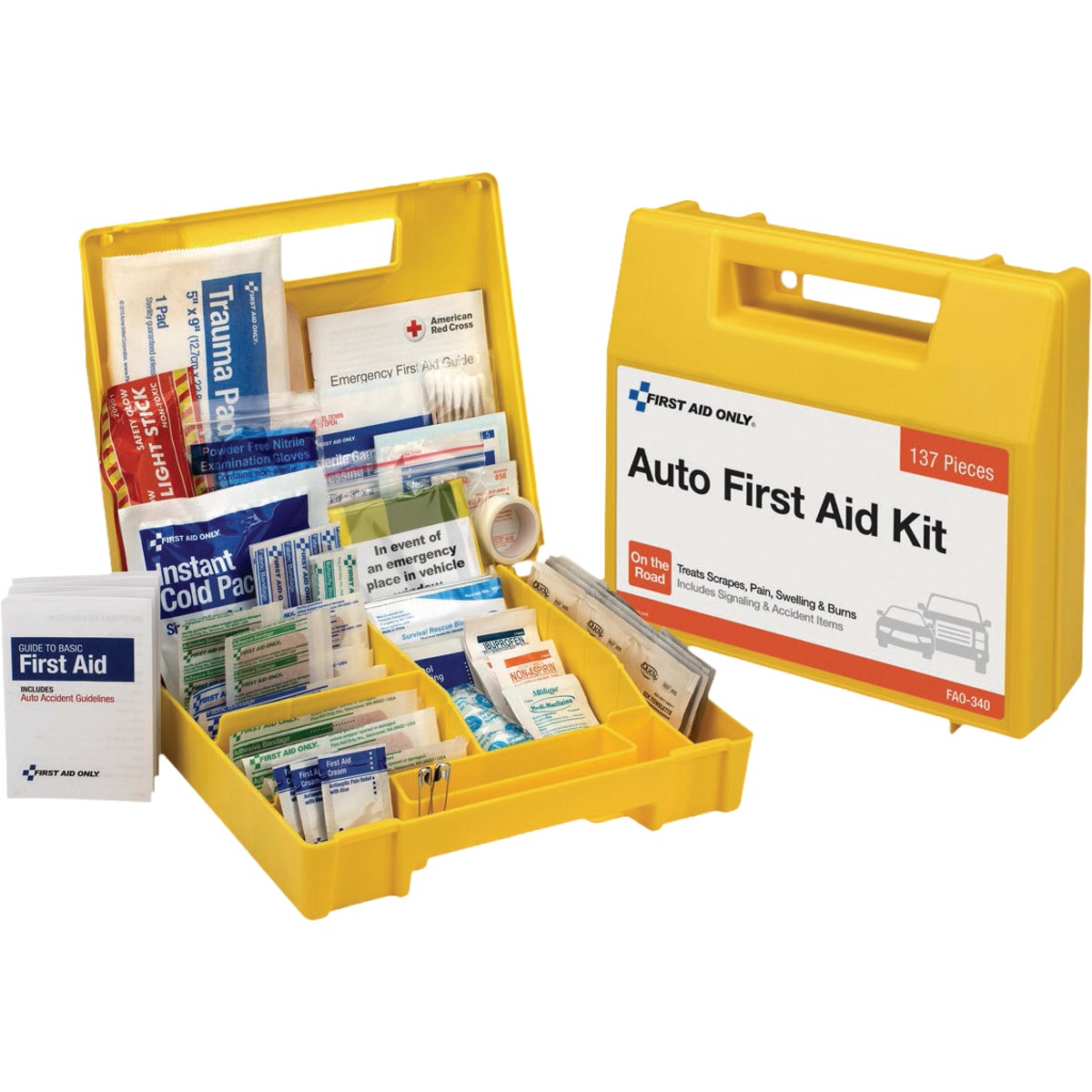 First Aid Only Vehicle First Aid Kit with Plastic Case (138-Piece) Image 2