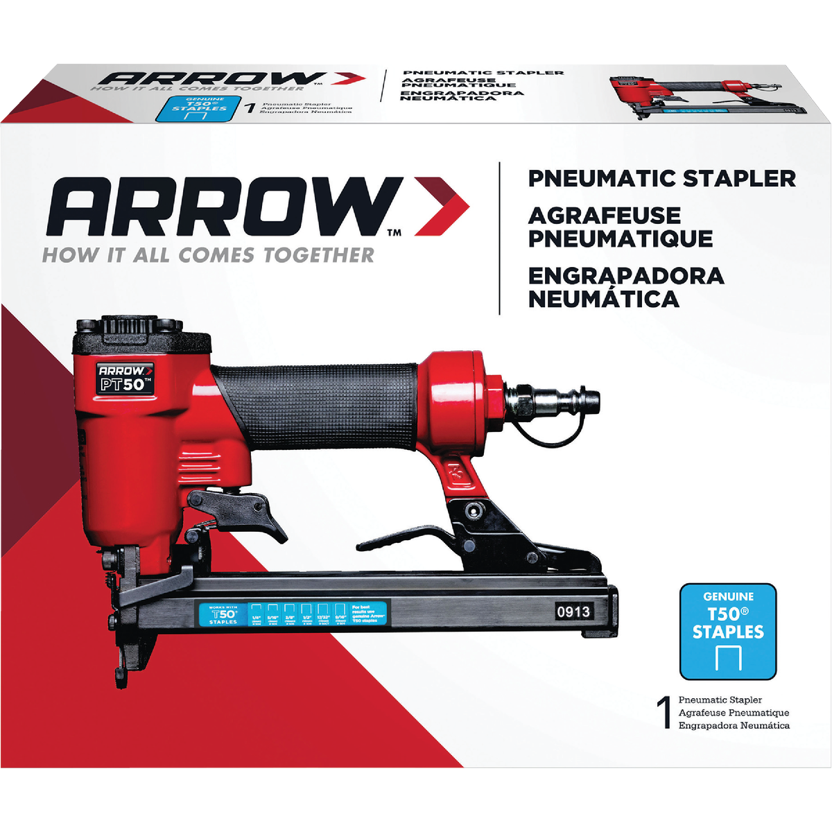Arrow PT50 20-Gauge 3/8 In. Crown 9/16 In. Finish Stapler Image 4