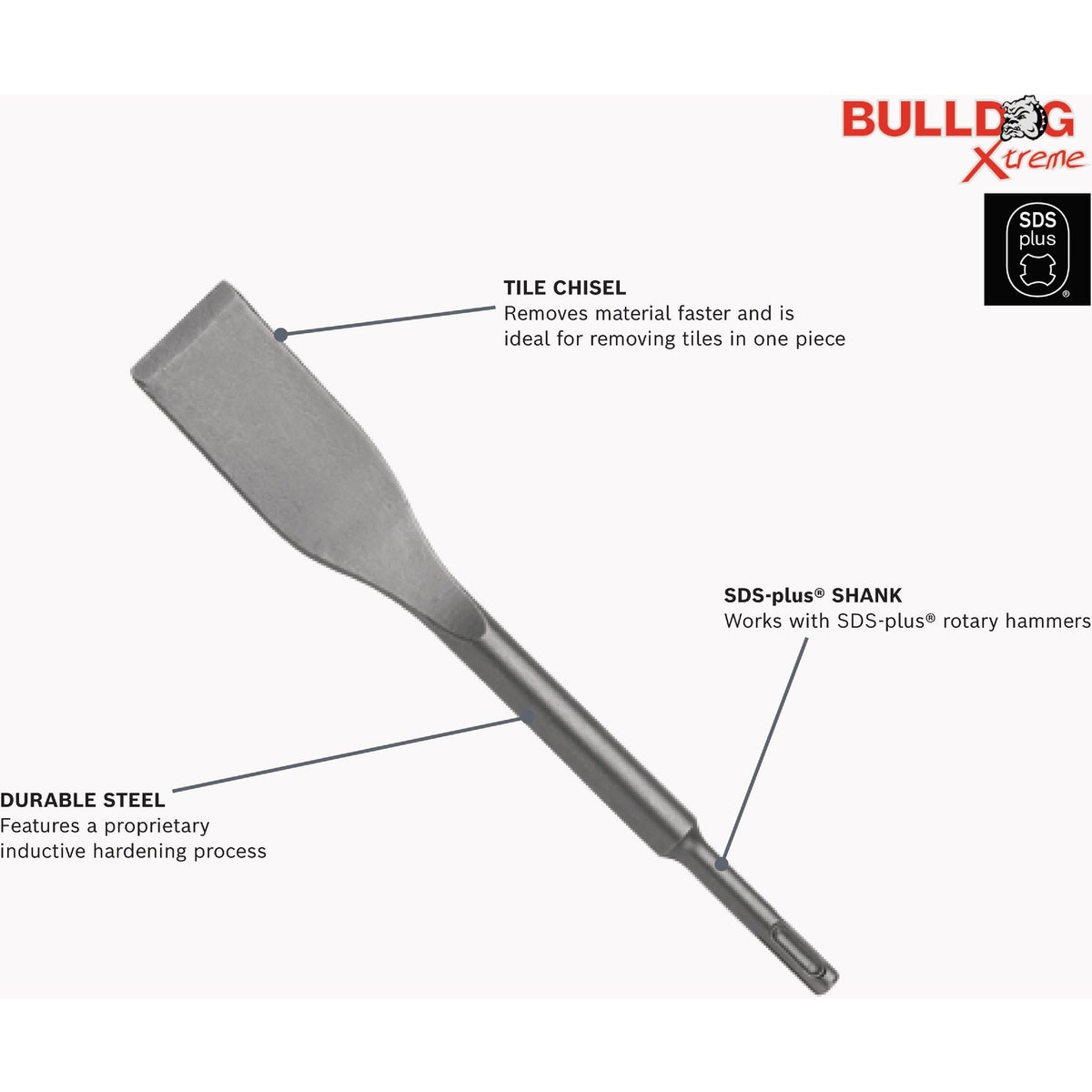 Bosch Bulldog Xtreme 1-1/2 In. x 10 In. SDS Plus Tile Chisel Image 4