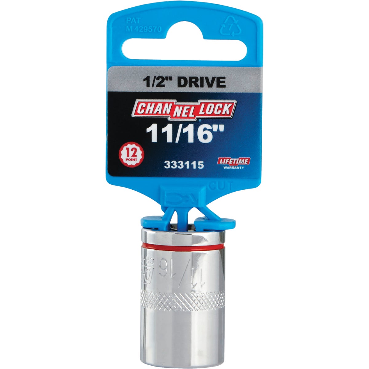 Channellock 1/2 In. Drive 11/16 In. 12-Point Shallow Standard Socket Image 2
