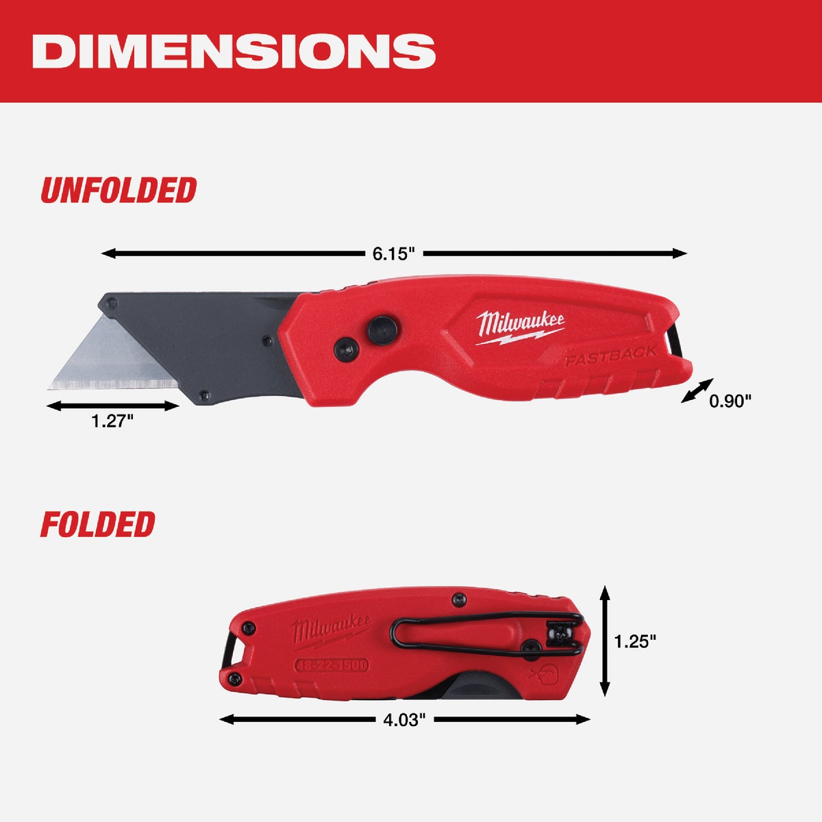 Milwaukee FASTBACK Compact Folding Utility Knife Image 3