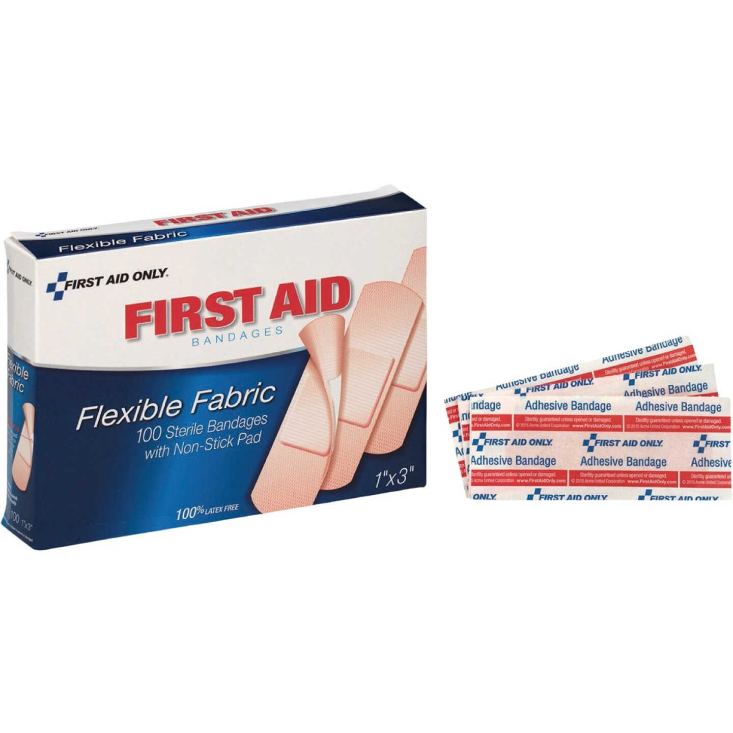 First Aid Only 1 In. x 3 In. Fabric Bandages (100-Count) Image 1