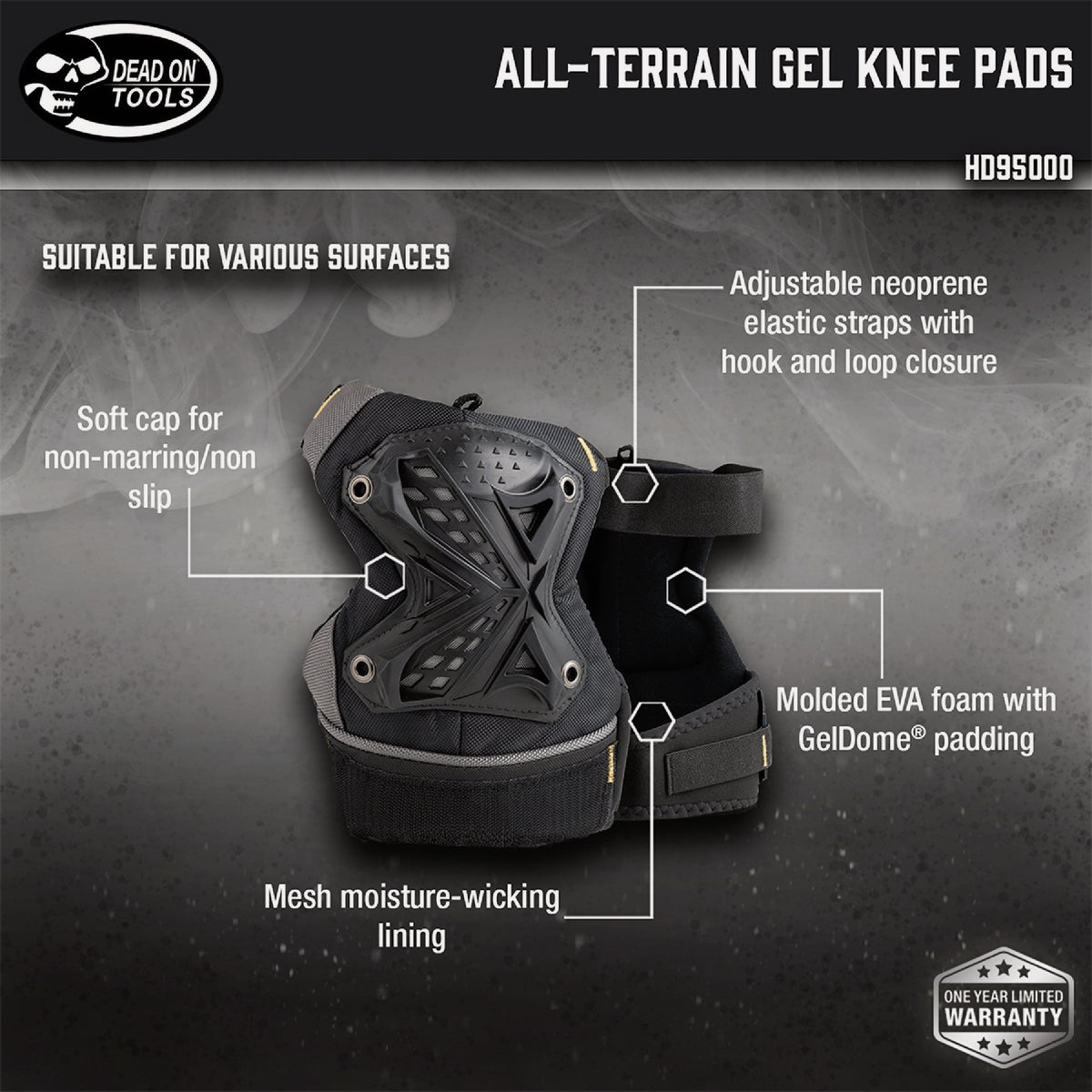 Dead On All-Terrain Gel Knee Pads Image 2