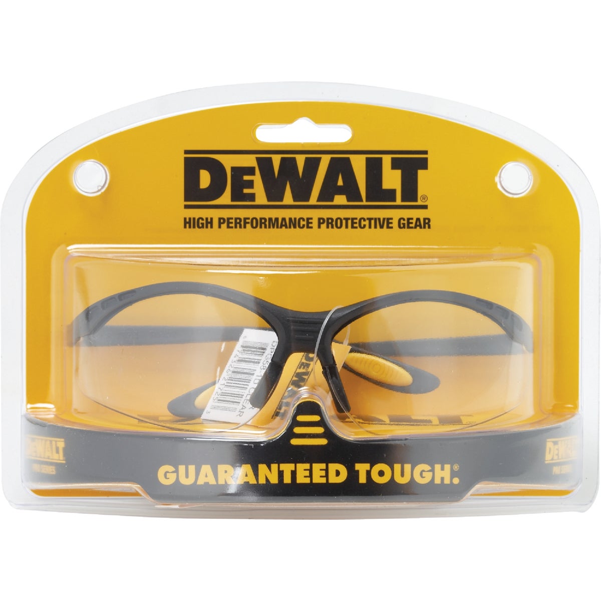 DEWALT Reinforcer Black/Yellow Frame Safety Glasses with Clear Lenses Image 2