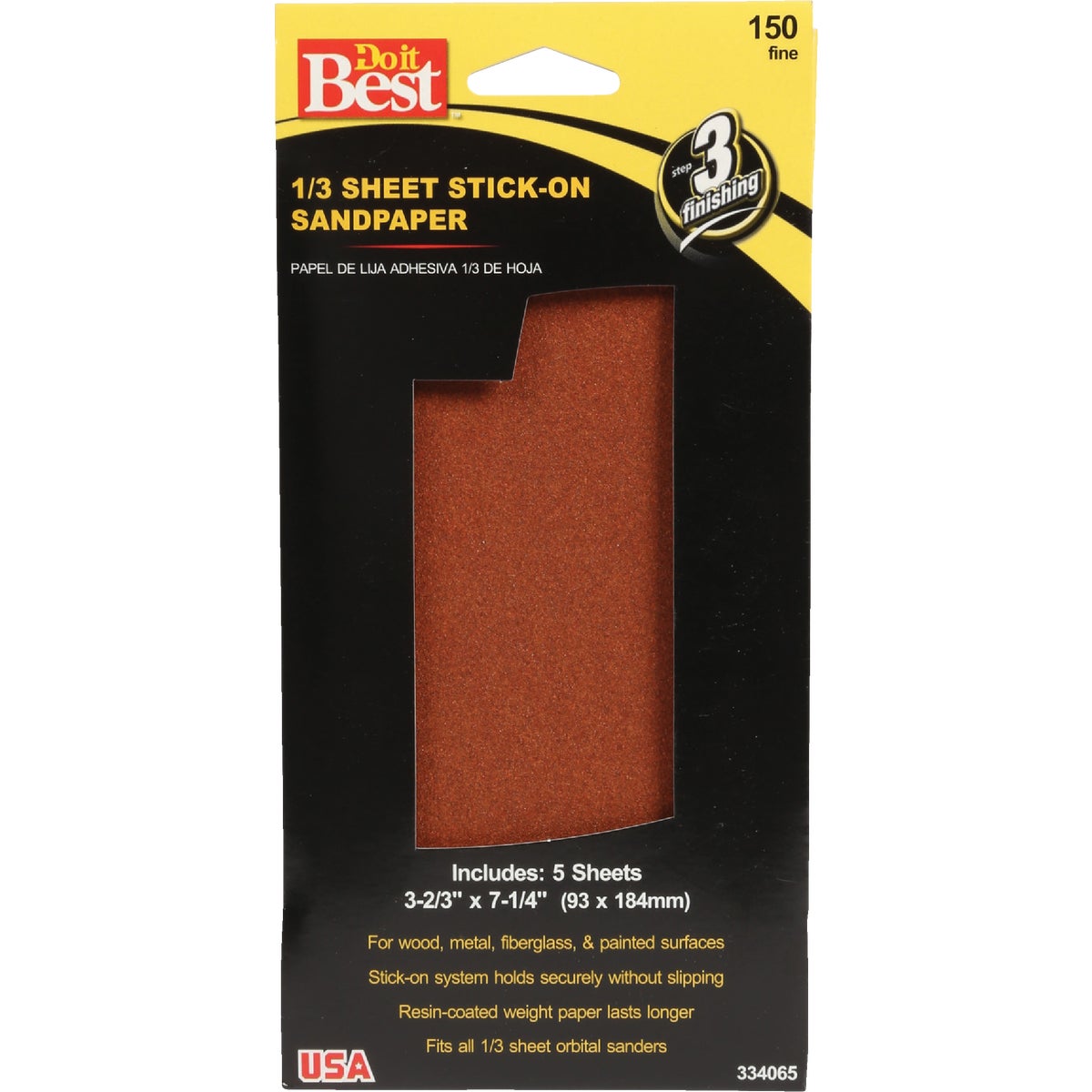 Do it Best 150 Grit 1/3 Stick-On Sheet Power Sanding Sheet (5-Pack) Image 1
