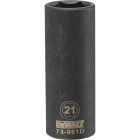 DEWALT 1/2 In. Drive 21mm 6-Point Deep Metric Impact Socket Image 1