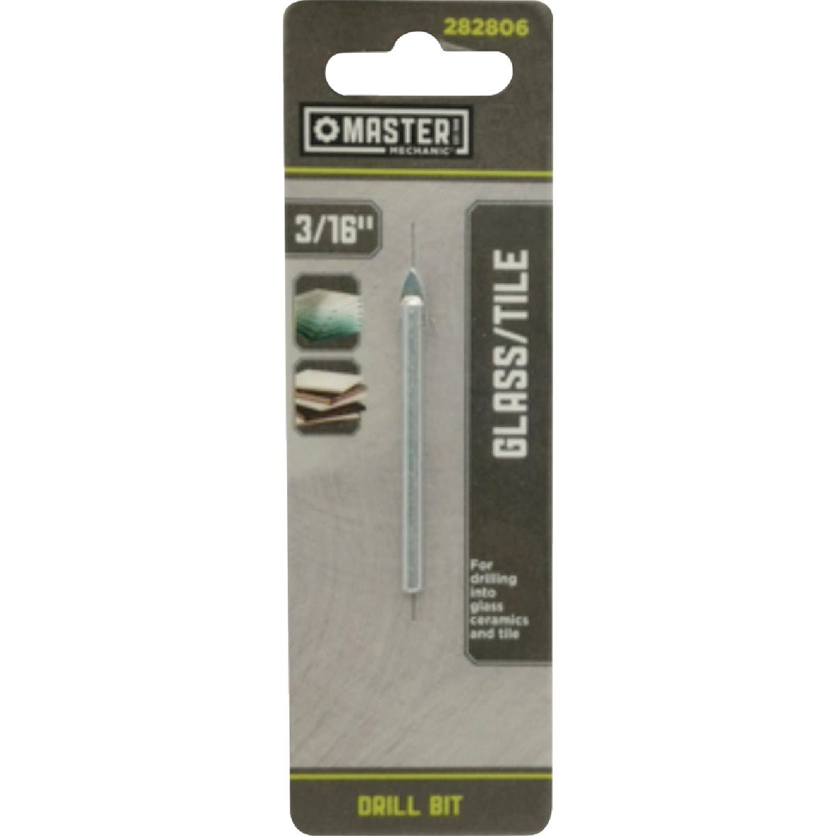 Master Mechanic 3/16 In. x 2-1/4 In. Glass & Tile Drill Bit