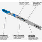 Bosch 3-5/8 In. x 24 TPI T-Shank HCS Jig Saw Blade for Metal (5-Pack) Image 2