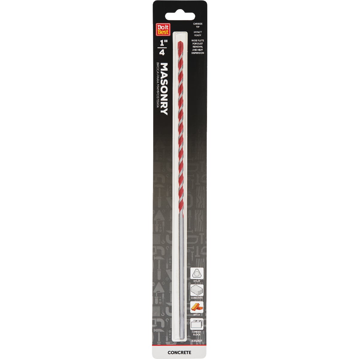 Do it Best 1/4 In. x 12 In. Impact Ready Carbide Masonry Drill Bit Image 1