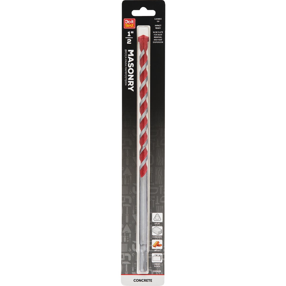 Do it Best 1/2 In. x 12 In. Impact Ready Carbide Masonry Drill Bit Image 1