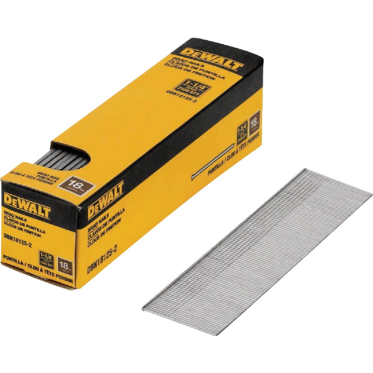DEWALT 1-1/4 In. 18-Gauge Coated Brad Nails (2500 Ct.) Image 1