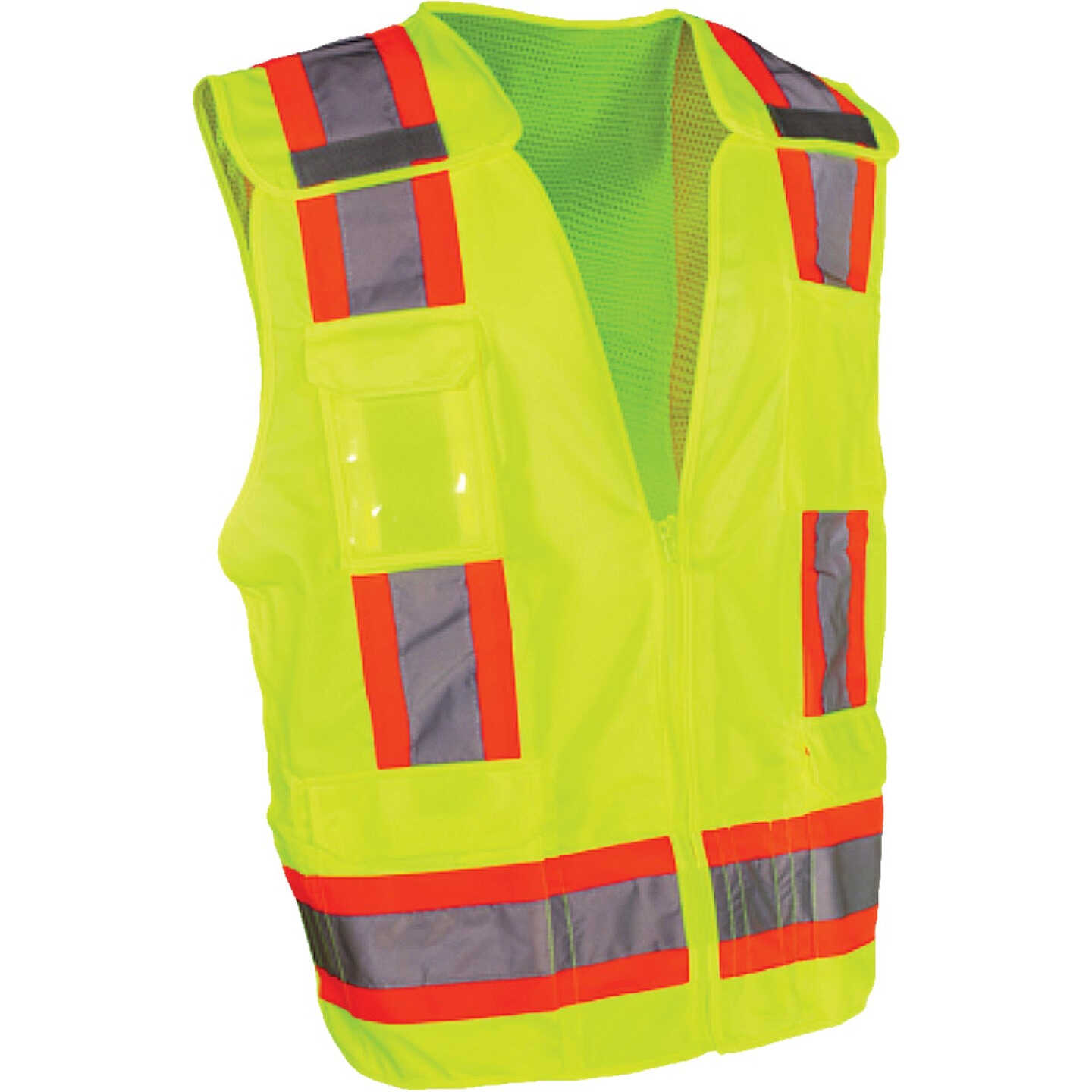 PIP Pro Safety Hi Visibility 5-Point Breakaway Surveyors Vest, XL/2XL Image 1