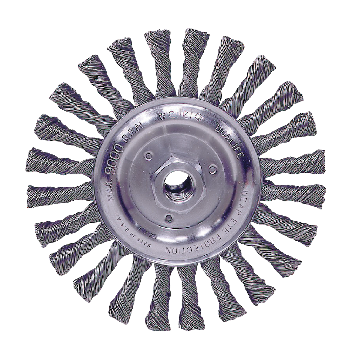 Weiler Vortec 6 In. Stringer Bead 0.025 In. Angle Grinder Wire Wheel Image 1