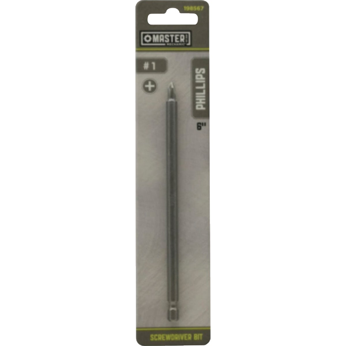 Master Mechanic 6 In. Phillips #1 Screwdriver Bit