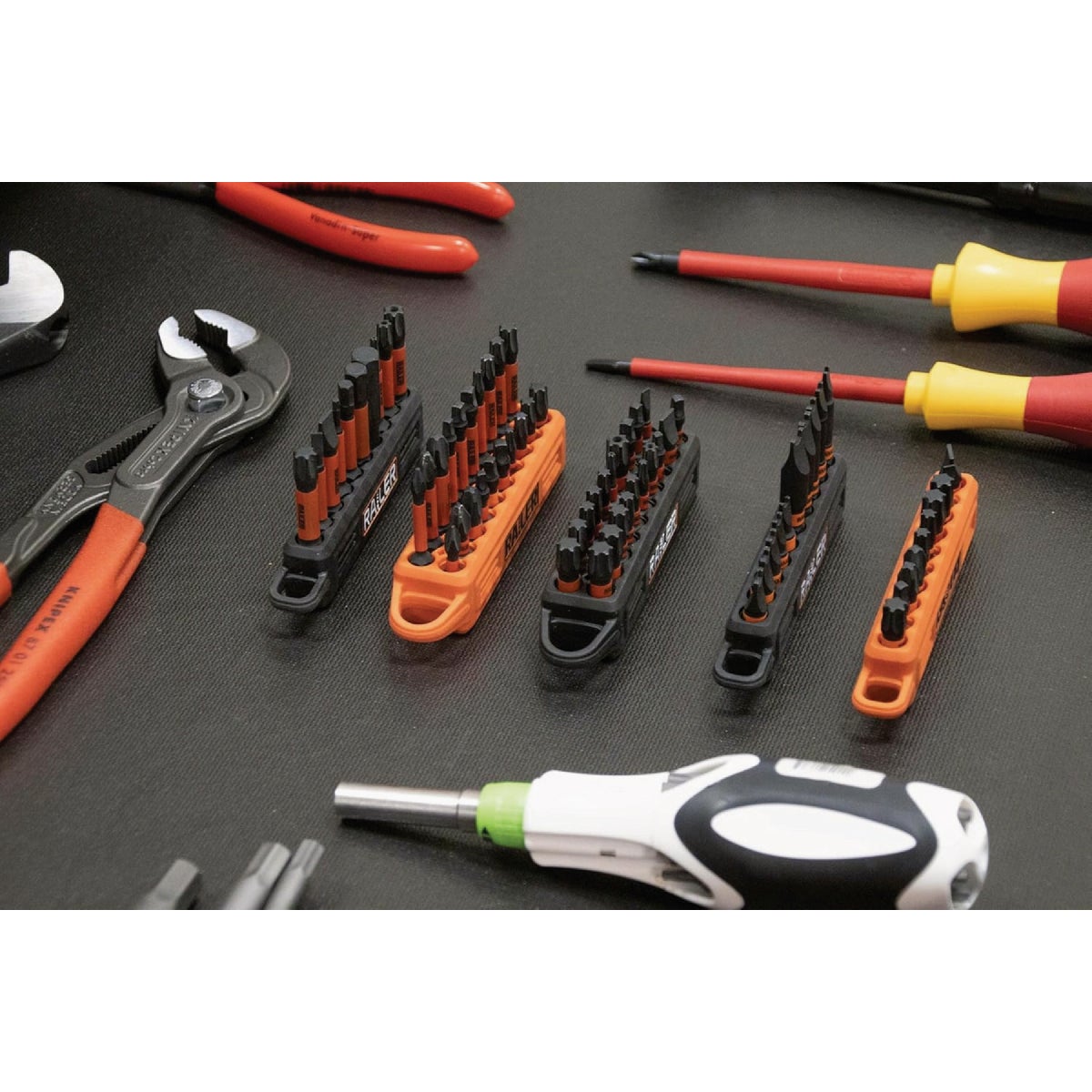 Railer 10-Hole Bitrail Orange & Black Bit Holder with Carabiner (2-Pack) Image 4