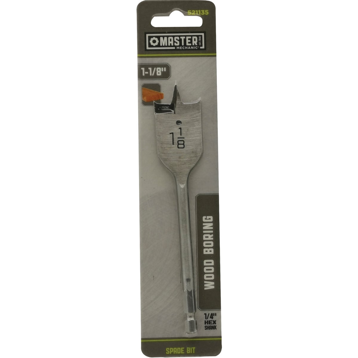 Master Mechanic 1-1/8 In. Wood Boring Spade Drill Bit