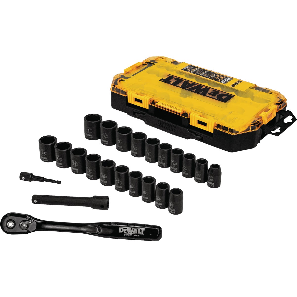 DEWALT 1/2 In. Drive SAE & Metric Impact Socket Set (23-Piece) Image 3
