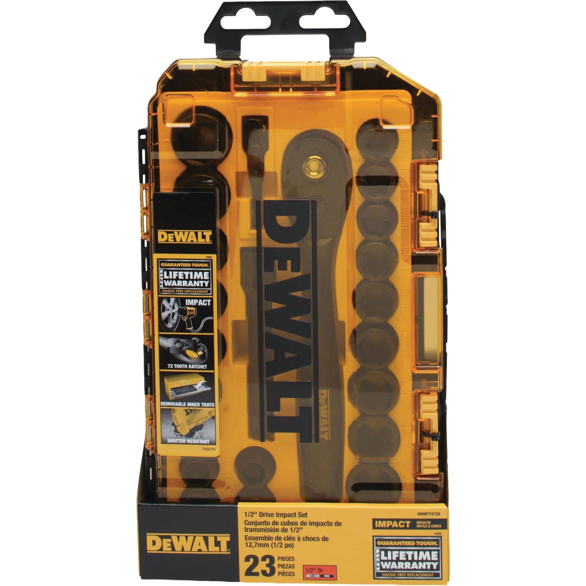 DEWALT 1/2 In. Drive SAE & Metric Impact Socket Set (23-Piece) Image 2