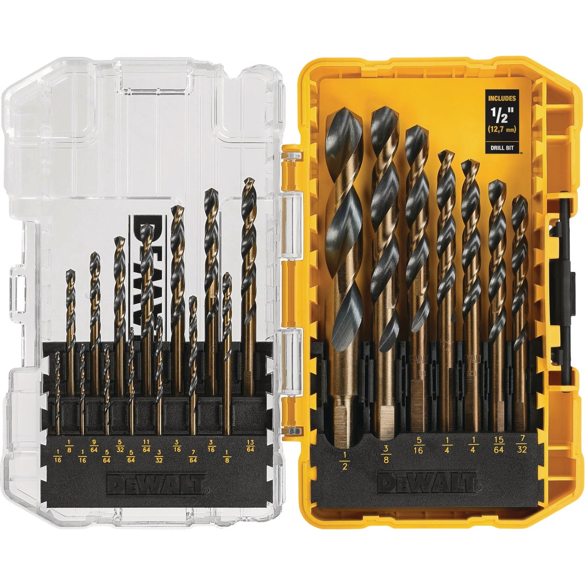DEWALT Black Oxide Coated HSS Jobber Length Twist Drill Bit Set (21-Piece)