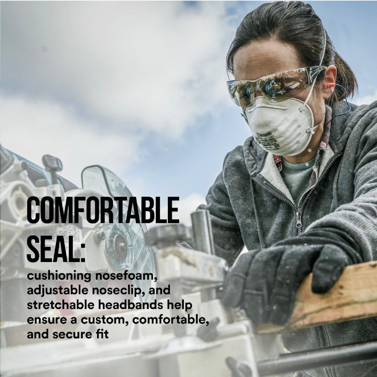 3M N95 Particulate Respirator for Sanding & Fiberglass (3-Pack) Image 3