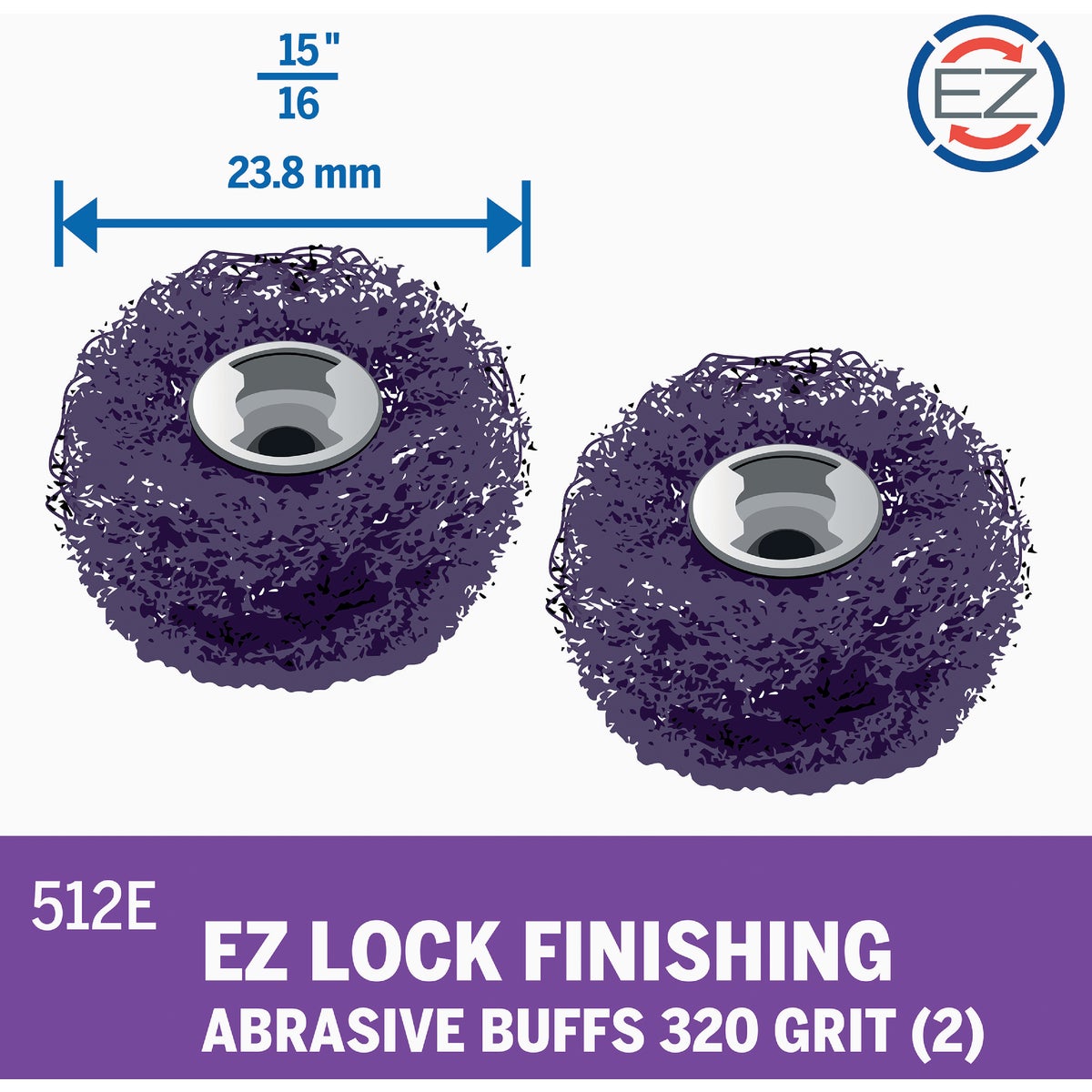 Dremel EZ Lock 320-Grit Abrasive Buffs (2-Pack) Image 2