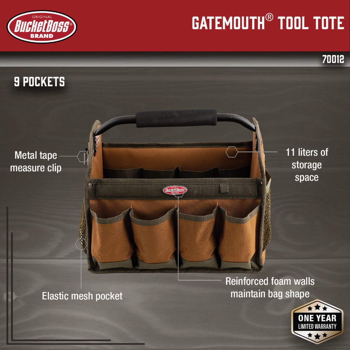 Bucket Boss 12 In. Open Top Tool Tote Image 2