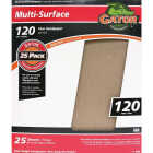 Gator Blade Multi-Surface 9 In. x 11 In. 120 Grit Fine Sandpaper (25-Pack) Image 1
