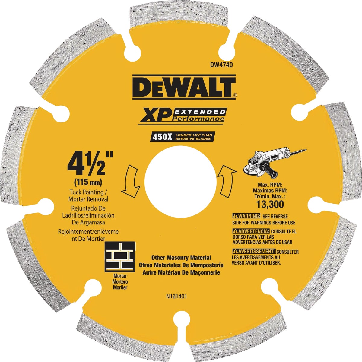 DEWALT XP 4-1/2 In. x 0.250 In. Tuck Point Diamond Blade