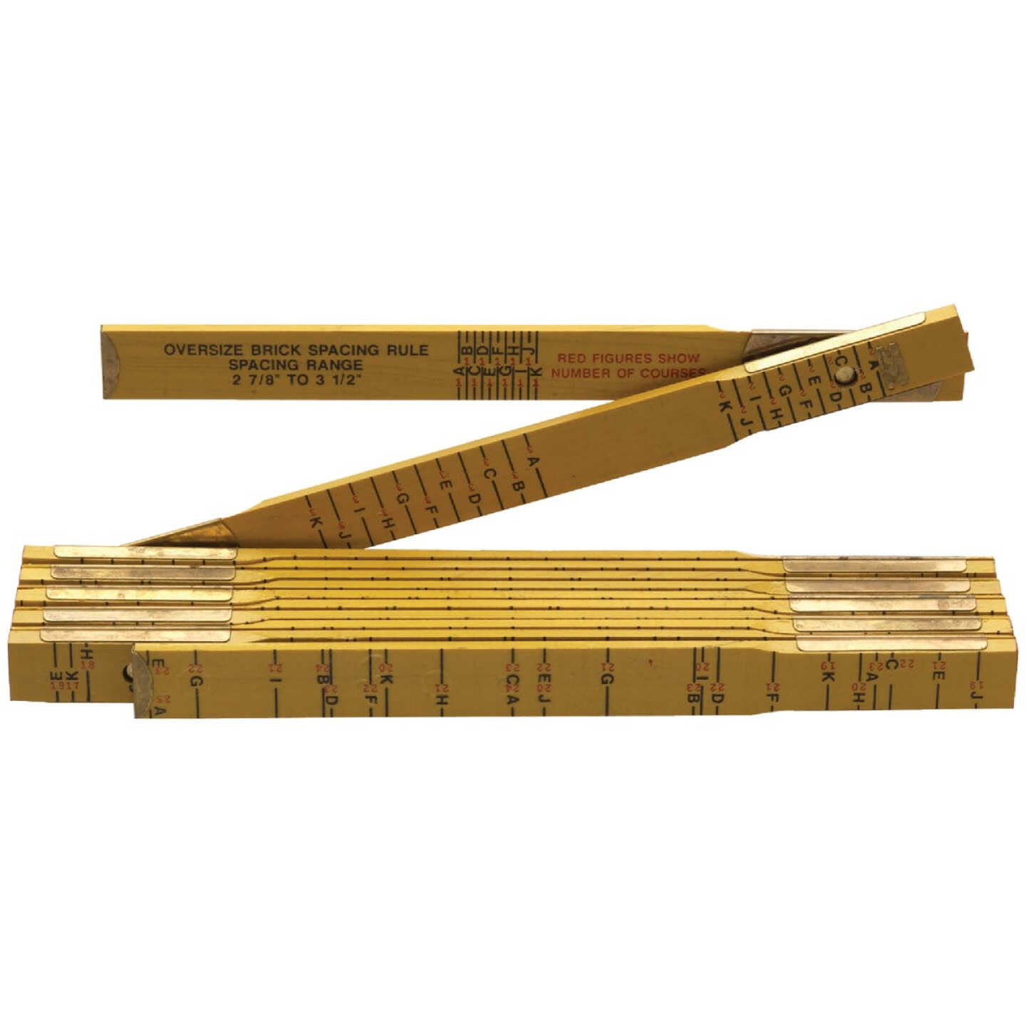Crescent Lufkin Red End 6 Ft. x 5/8 In. Oversized Brick Mason Wood Rule, White Image 1