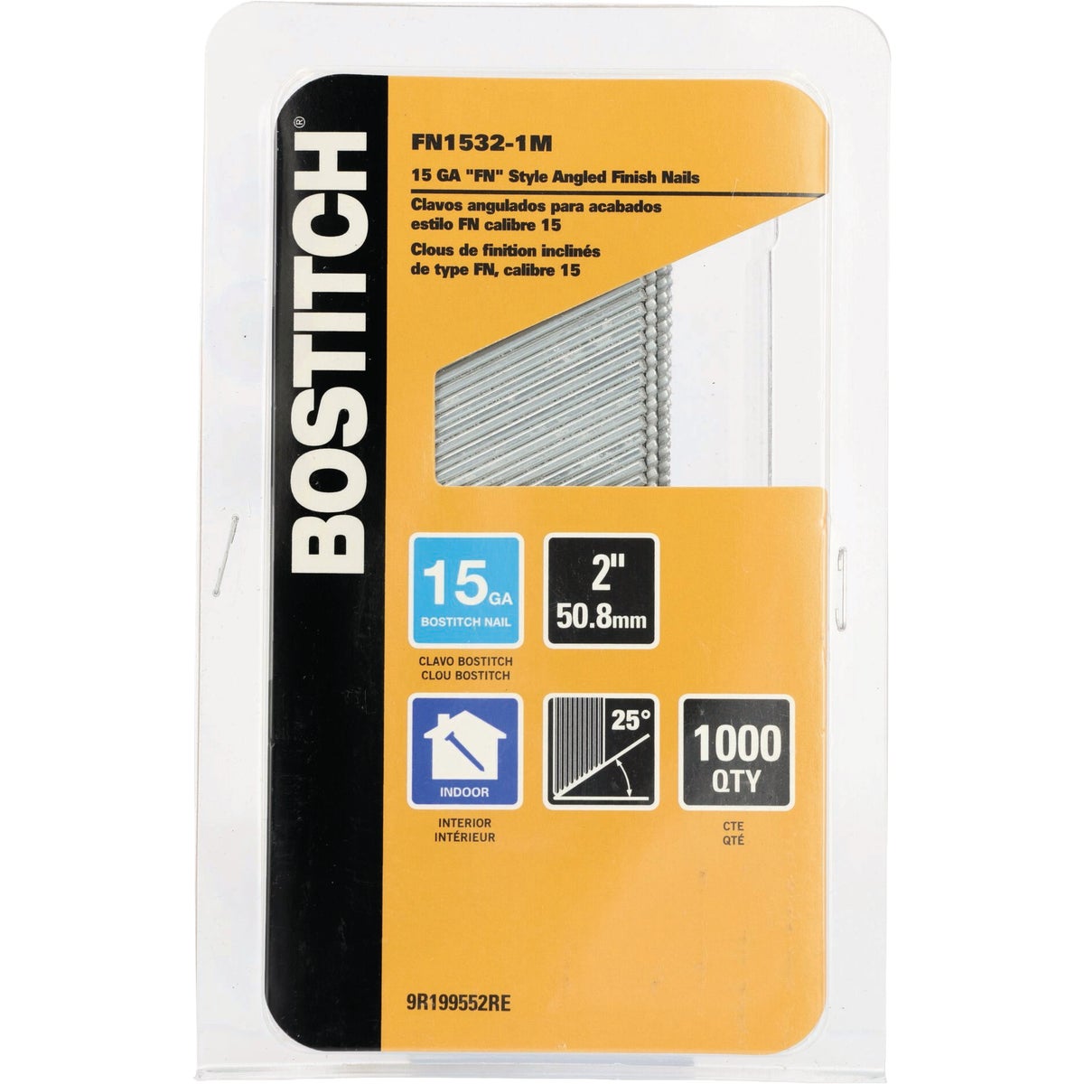 Bostitch 2 In. 15 ga 25 Deg. FN-Style Angled Collated Finish Nails (1000-Count) Image 2
