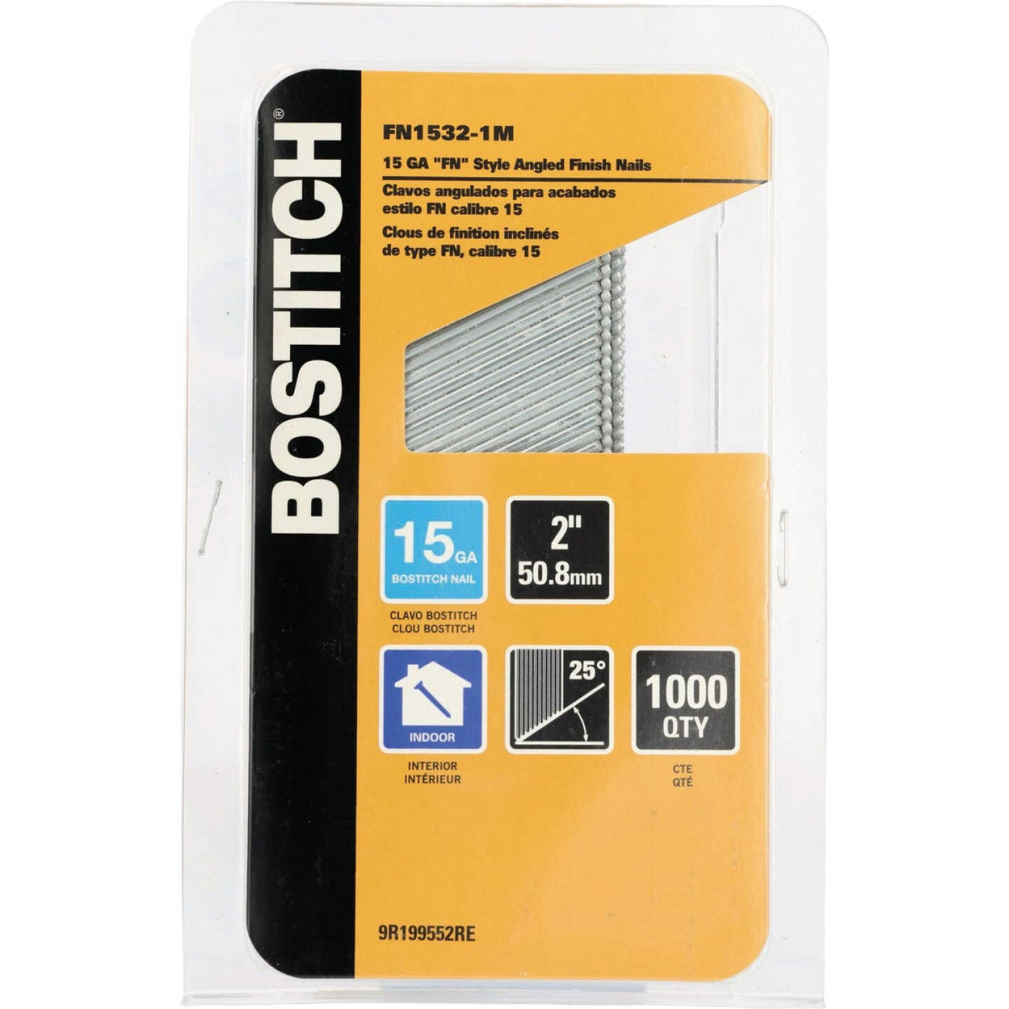 Bostitch 2 In. 15 ga 25 Deg. FN-Style Angled Collated Finish Nails (1000-Count) Image 2