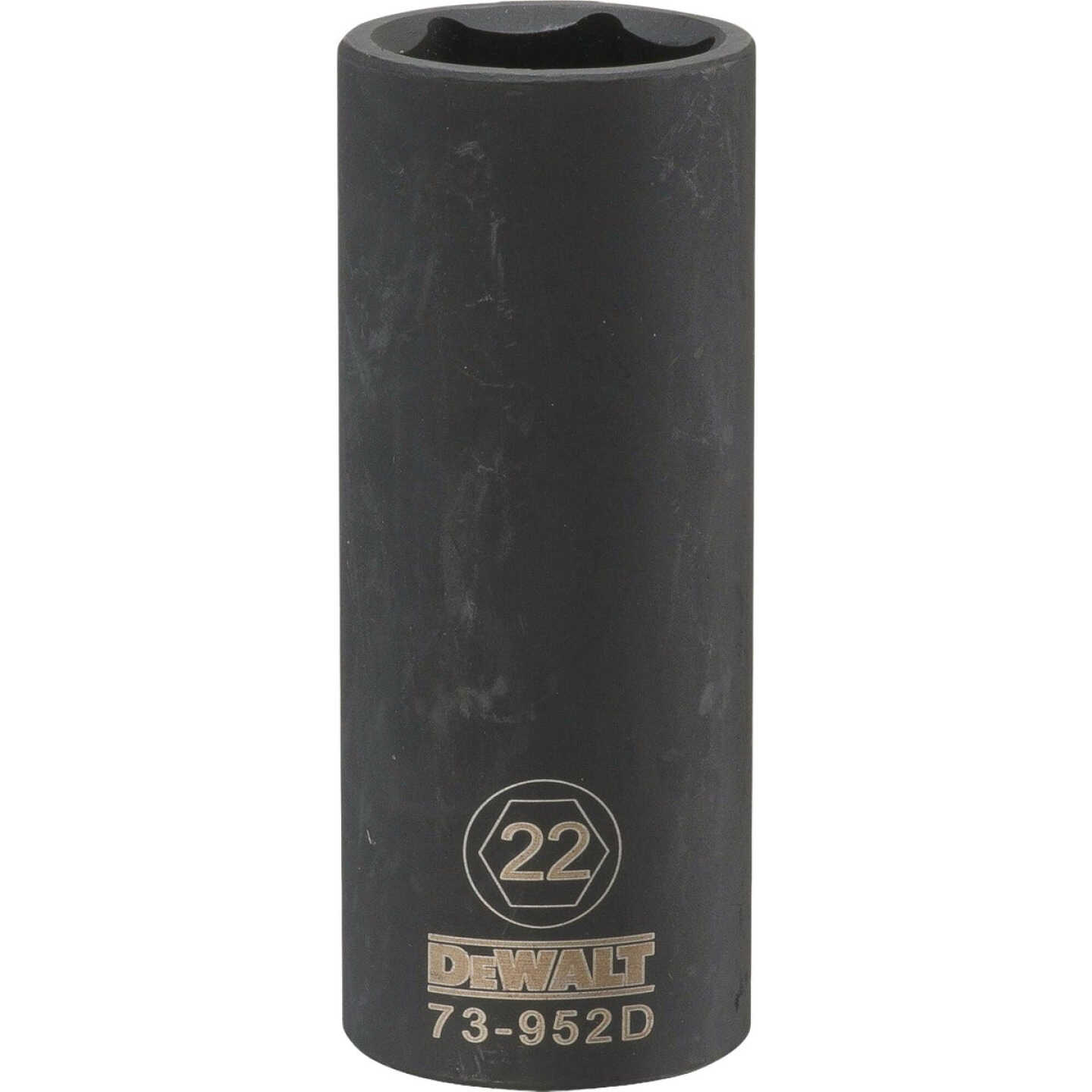 DEWALT 1/2 In. Drive 22mm 6-Point Deep Metric Impact Socket Image 1