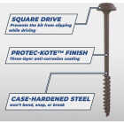 Kreg Protec-Kote #12 x 4 In. Square Coarse Thread Maxi-Loc Head Steel Pocket-Hole Screw (75 Ct.) Image 4