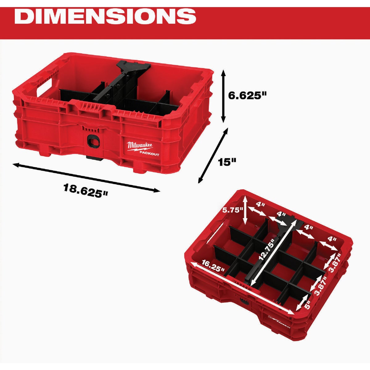 Milwaukee PACKOUT Low-Profile Crate Image 5