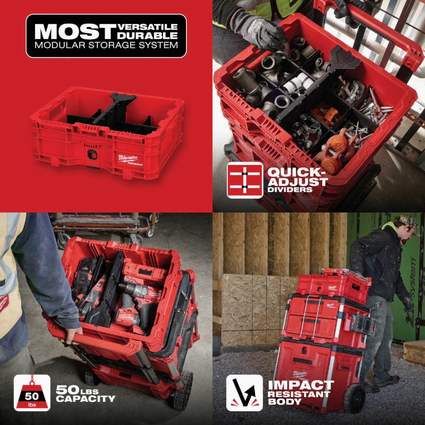 Milwaukee PACKOUT Low-Profile Crate Image 2