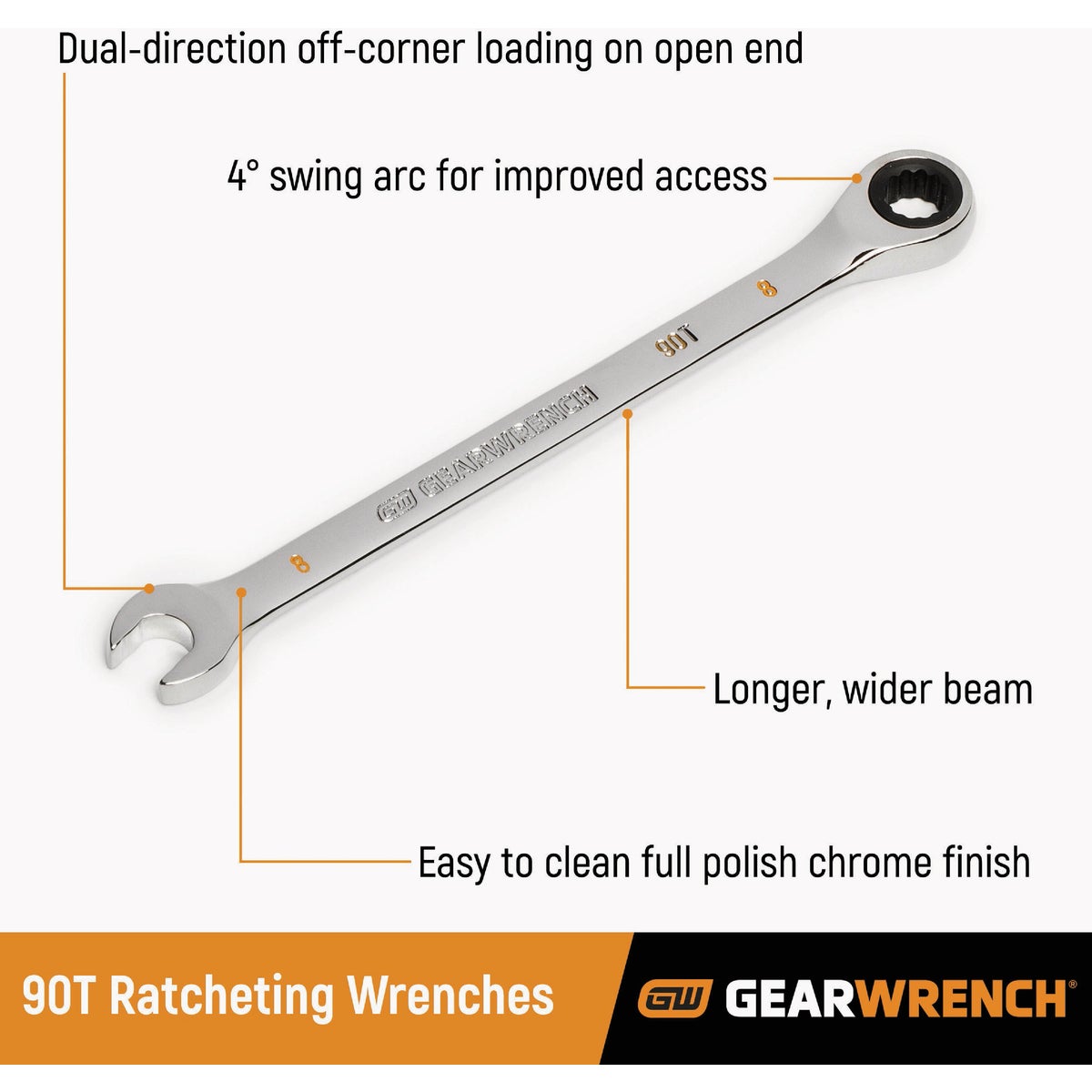 Gearwrench 1/2 In. 12-Point Ratcheting Combination Wrench Image 3
