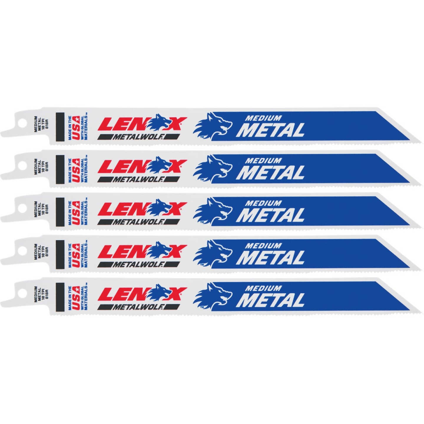 Lenox METALWOLF WAVE EDGE 8 In. 18 TPI Medium Metal Reciprocating Saw Blade (5-Pack) Image 1