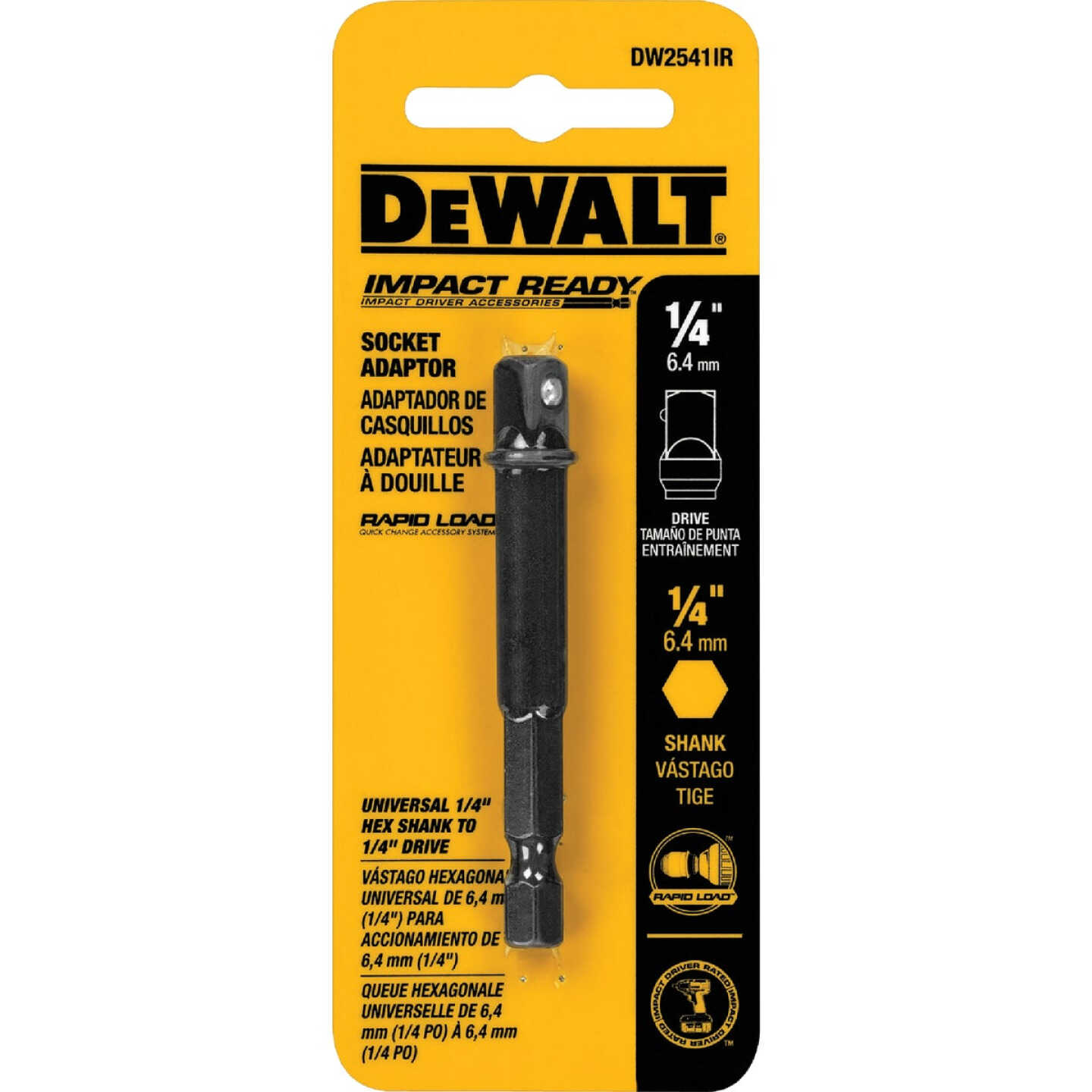 DEWALT Elite Series 1/4 In. x 2 In. Socket Adapter Image 1