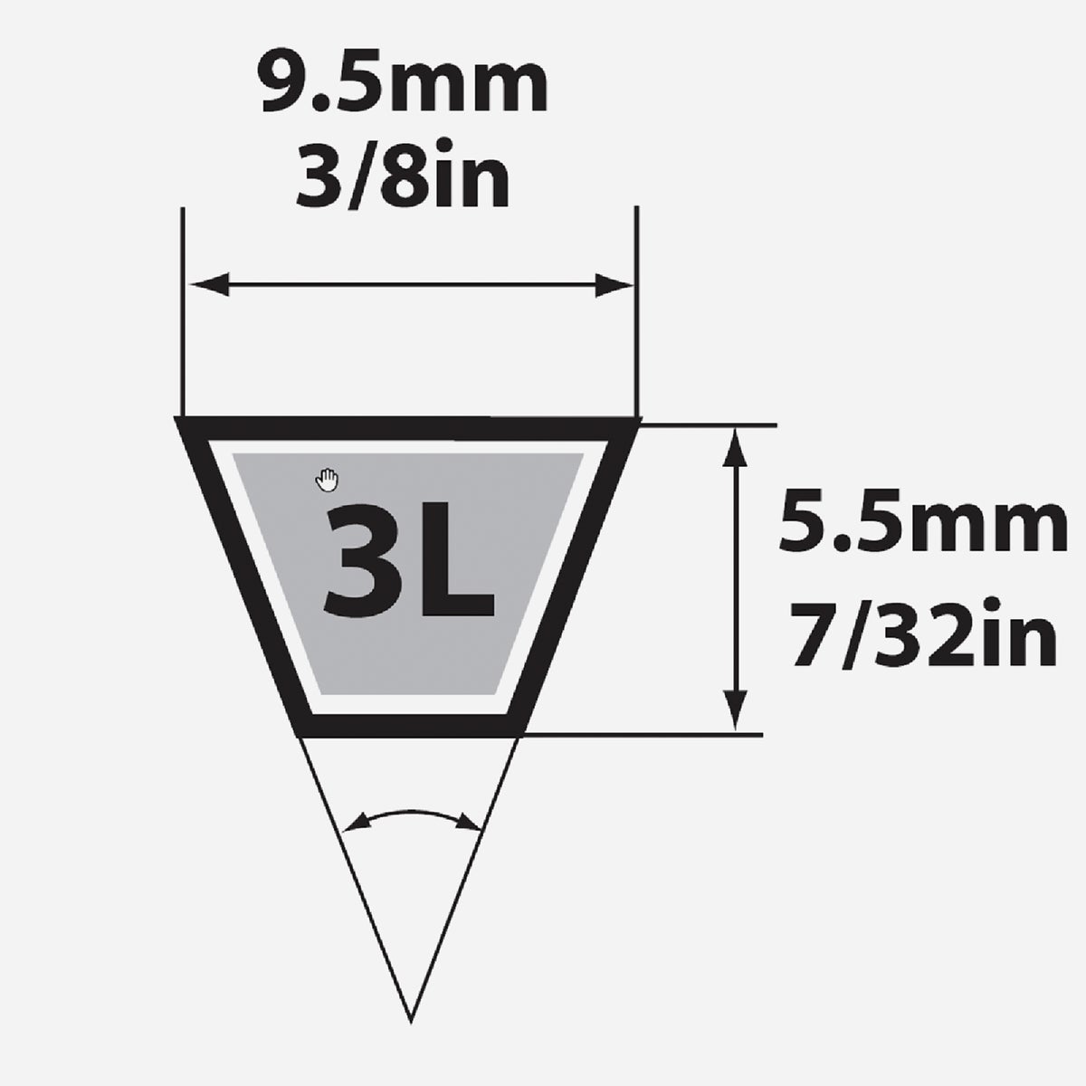 Mitsuboshi Fractional Horsepower 3L Type, 3/8 In. x 19 In. Image 4
