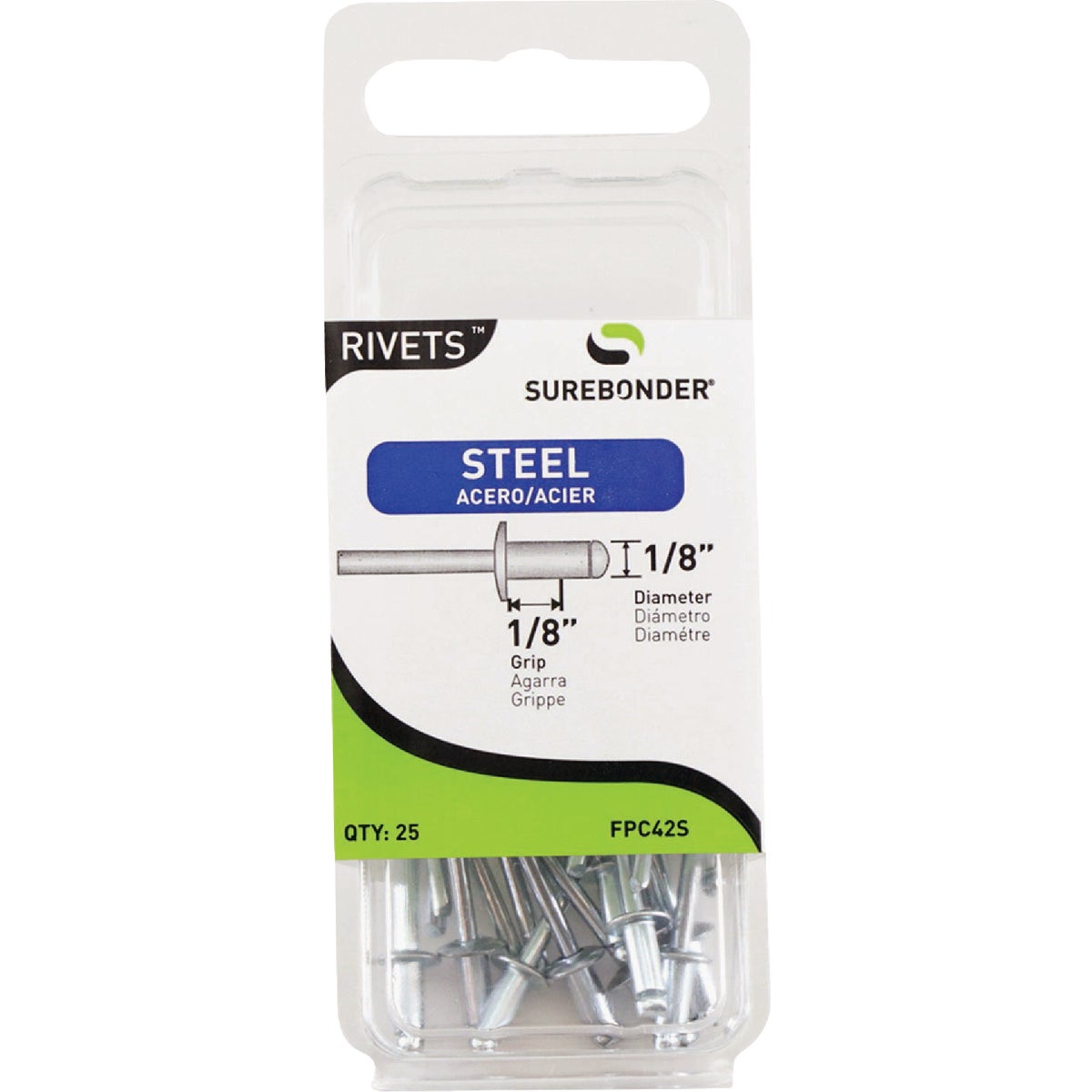 Surebonder 1/8 In. x 1/8 In. Steel Rivet (25-Pack)