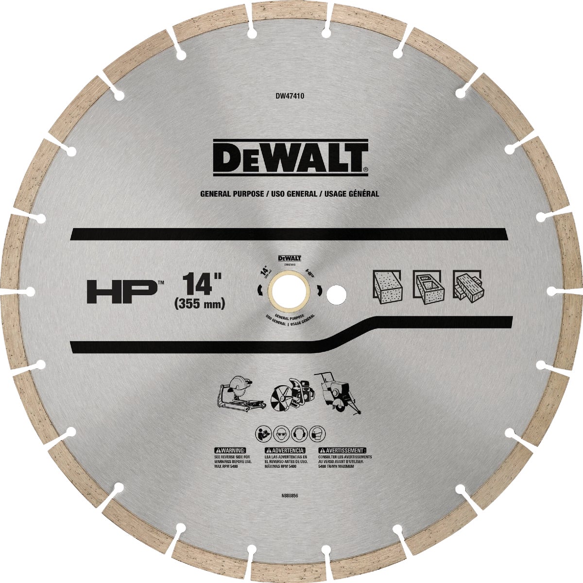 DEWALT HP 14 In. General Purpose Segmented Diamond Blade